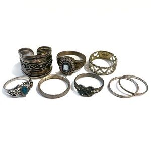 Bundle Lot of 8 Sterling Silver rings